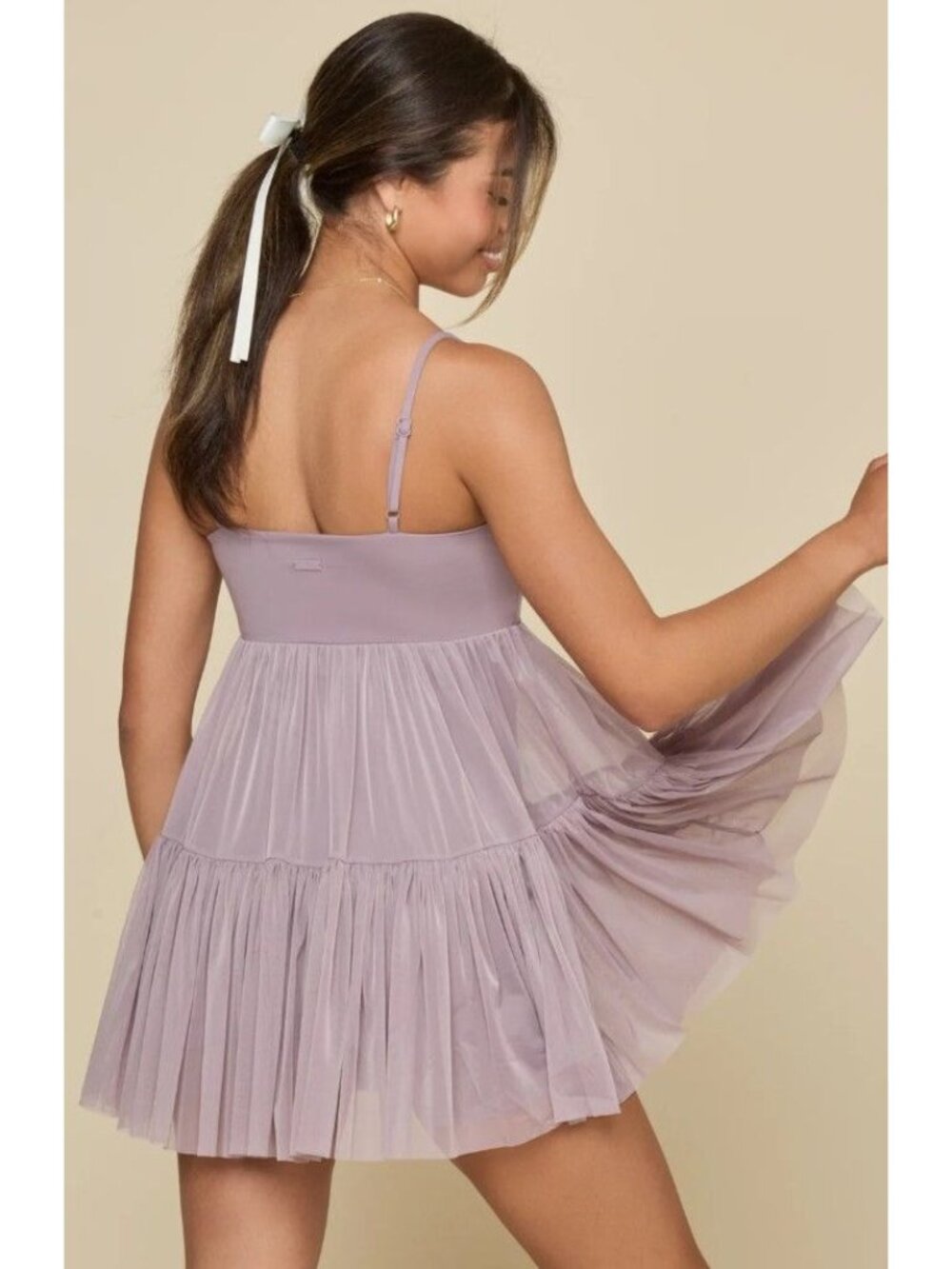 Popflex Pirouette Babydoll Dress Stretch in Dusty Mauve Size L NWT - Picture 3 of 5